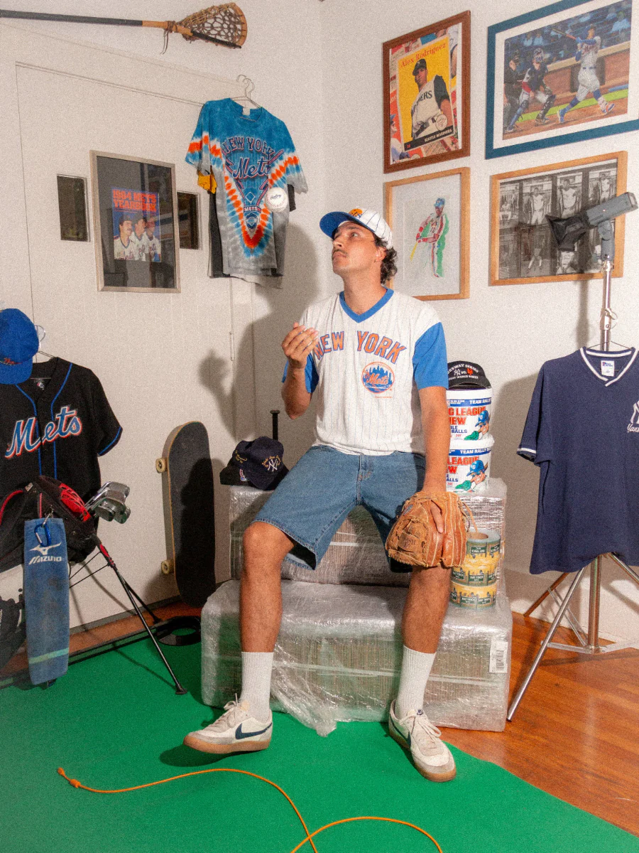 Vintage 1988 New York Mets Pinstripe Jersey Tee – L - Image 3